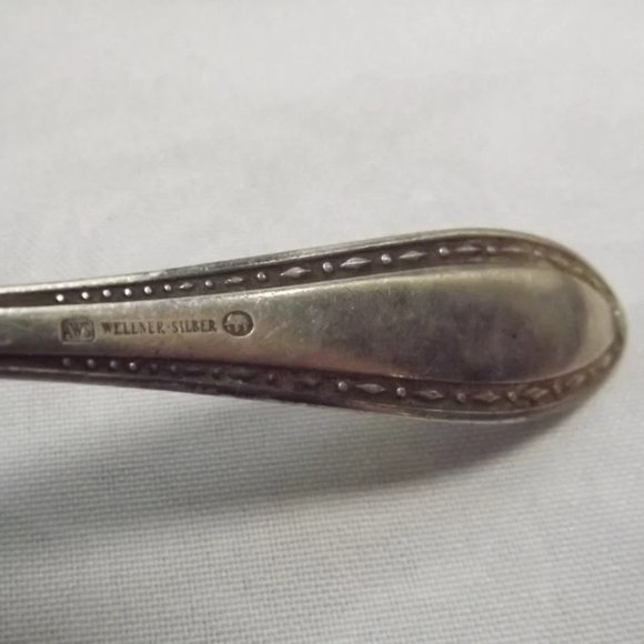 2 RARE Vintage AWS Wellner-Silber Silver-Plated Teaspoons with Elephant Symbol - Picture 5 of 7